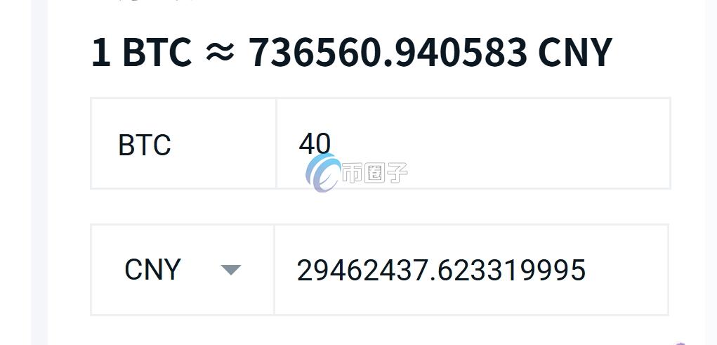 40个比特币值多少钱人民币？