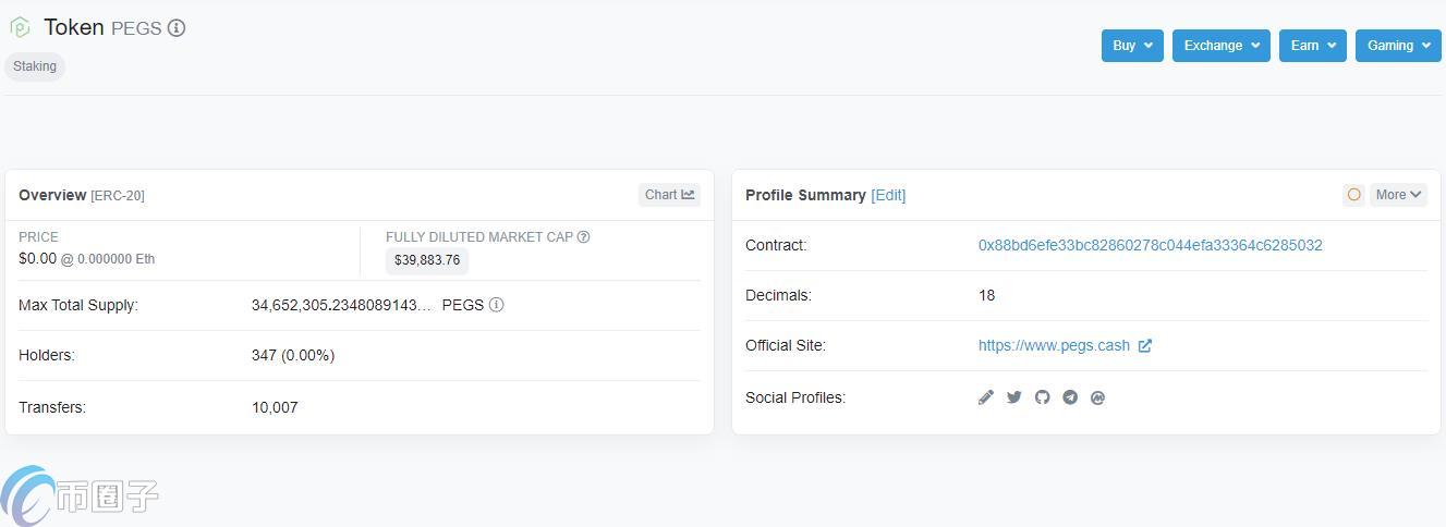 PEGS币发行价格和发行总量是多少？