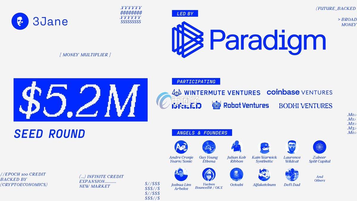 链上信贷新创3Jane完成Paradigm领投520万美元种子轮融资！Coinbase、Wintermute参投