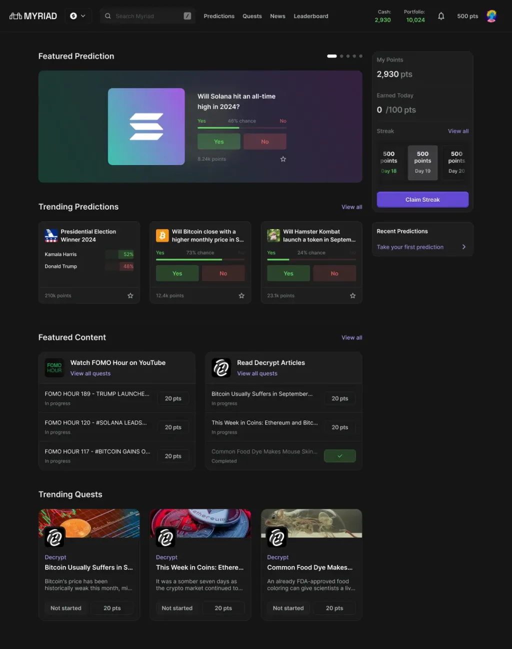 MYRIAD平台任务 MYRIAD平台任务