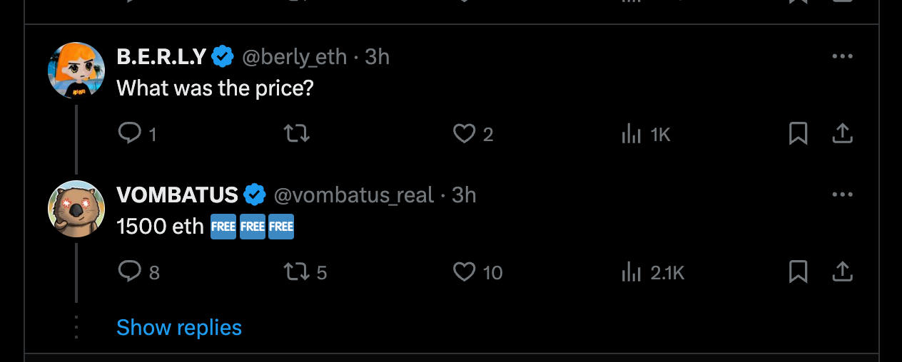 VOMBATUS开心透露价格 VOMBATUS开心透露价格