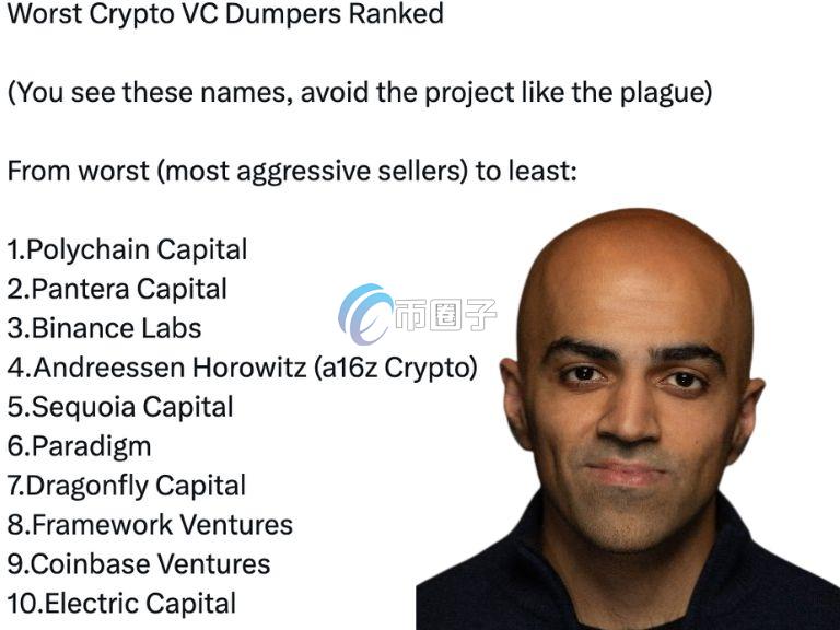 Dragonfly合伙人Hasseb分享分享自己的加密货币风投排行榜