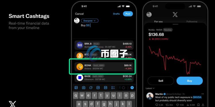 社群平台X产品总监Nikita Bier预告：正开发股票、加密货币标签功能Smart Cashtags