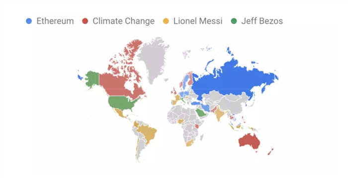 谷歌搜索：比特币的关注度高于特朗普、卡戴珊和特斯拉