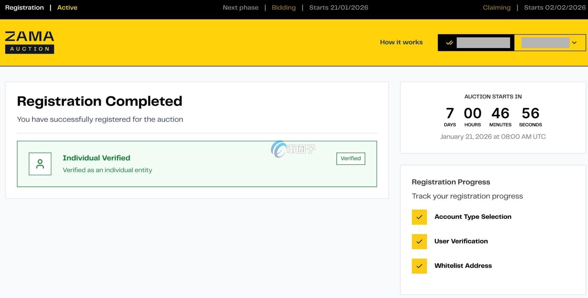 Zama auction app验证页面