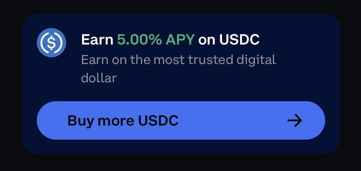 Coinbase5%利率部分开放